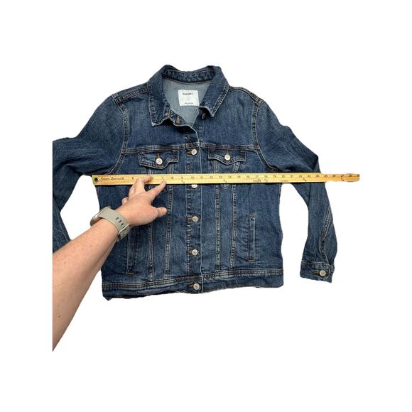Old Navy Women Denim Jacket Size Large Classic Denim 99 % Cotton 1% Spandex - Picture 4 of 8